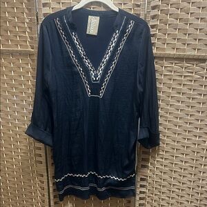 Dolan Navy Embroidered Tunic S